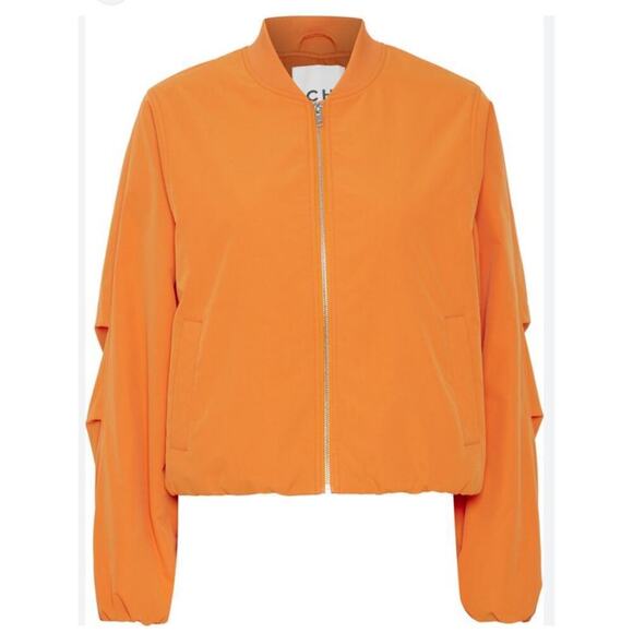 ICHI Jackets & Blazers - Anthropologie ICHI IHELISO JA Bomber Jacket size 38/ Medium Orange Full zip